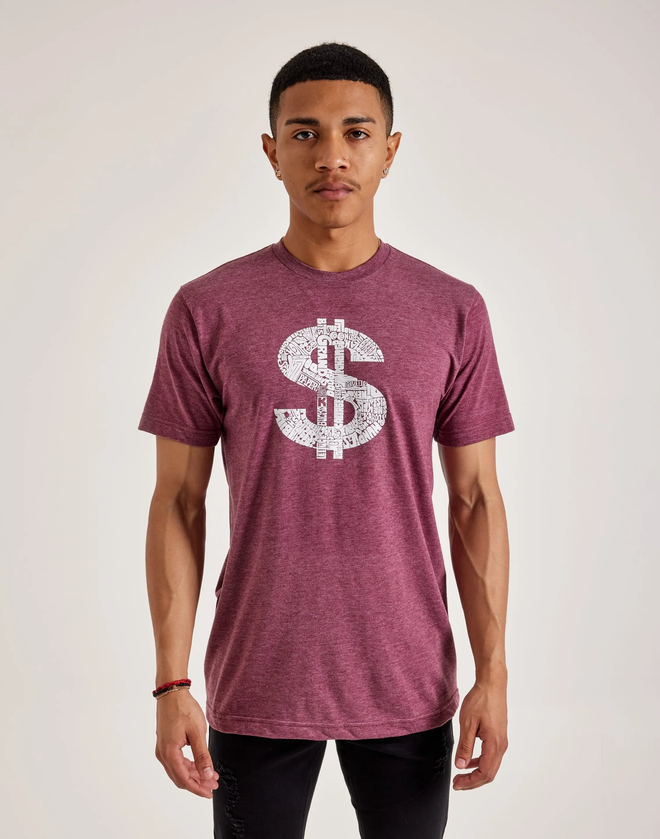 LA Pop Art Word Art Dollar Sign Tee Smooth Edge Binding