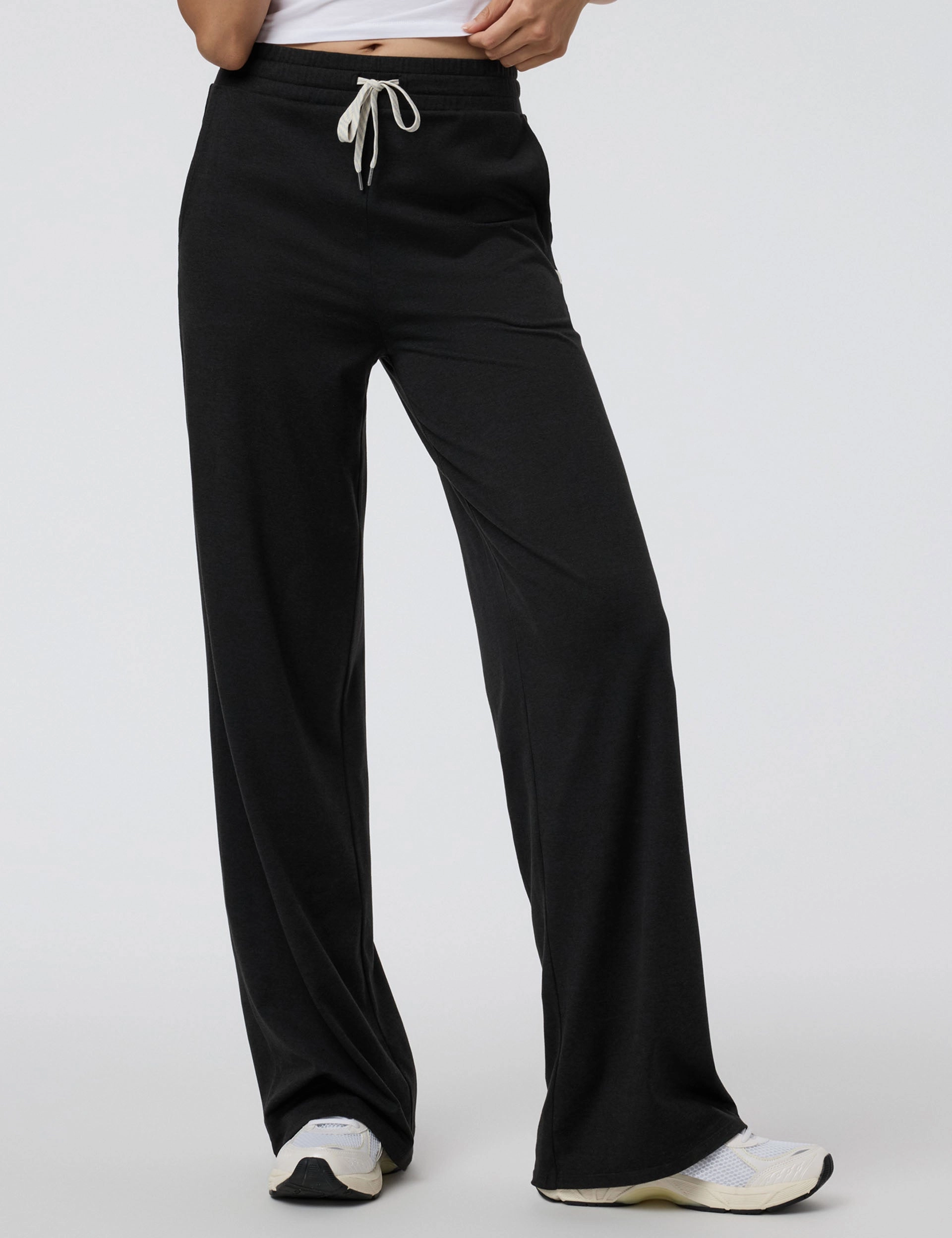 Halo Essential Wideleg - Black Heather Adjustable Drawcord Design