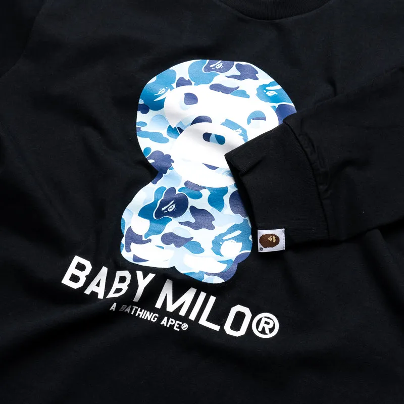 A Bathing Ape ABC Camo Baby Milo L/S Tee - Black/Blue Adult