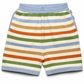 Biodegradable Material Option Harden Striped Shorts - Blue/Camel/Green/Orange