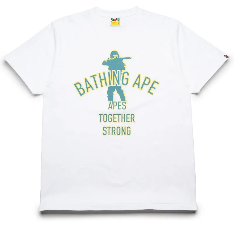 A Bathing Ape Soldier ATS Tee - White Lounge-wear Collar design