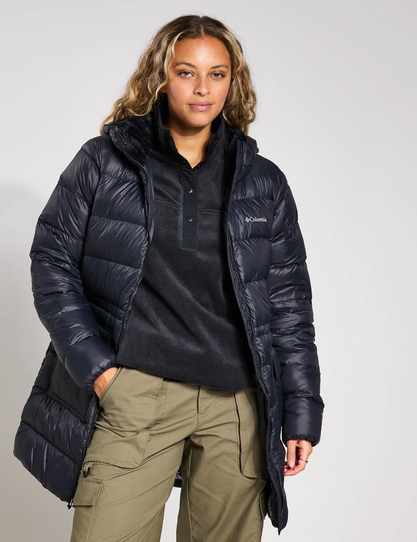 Harmony Falls Hooded Mid Down Jacket - Black Noise Reduced Fastener System