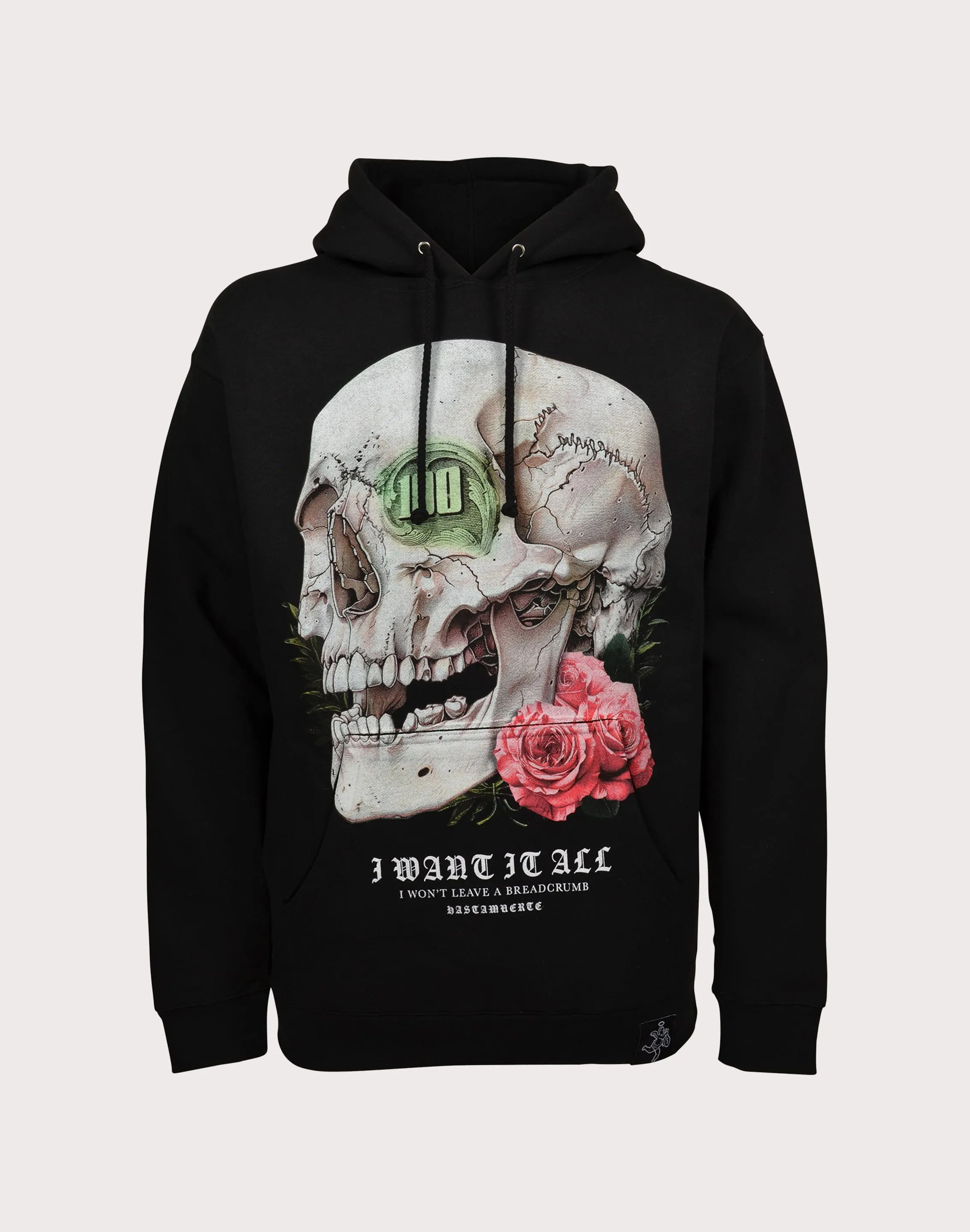 Crystal Soul HASTAMUERTE LLC Dollar Eye Skull Fleece Hoodie