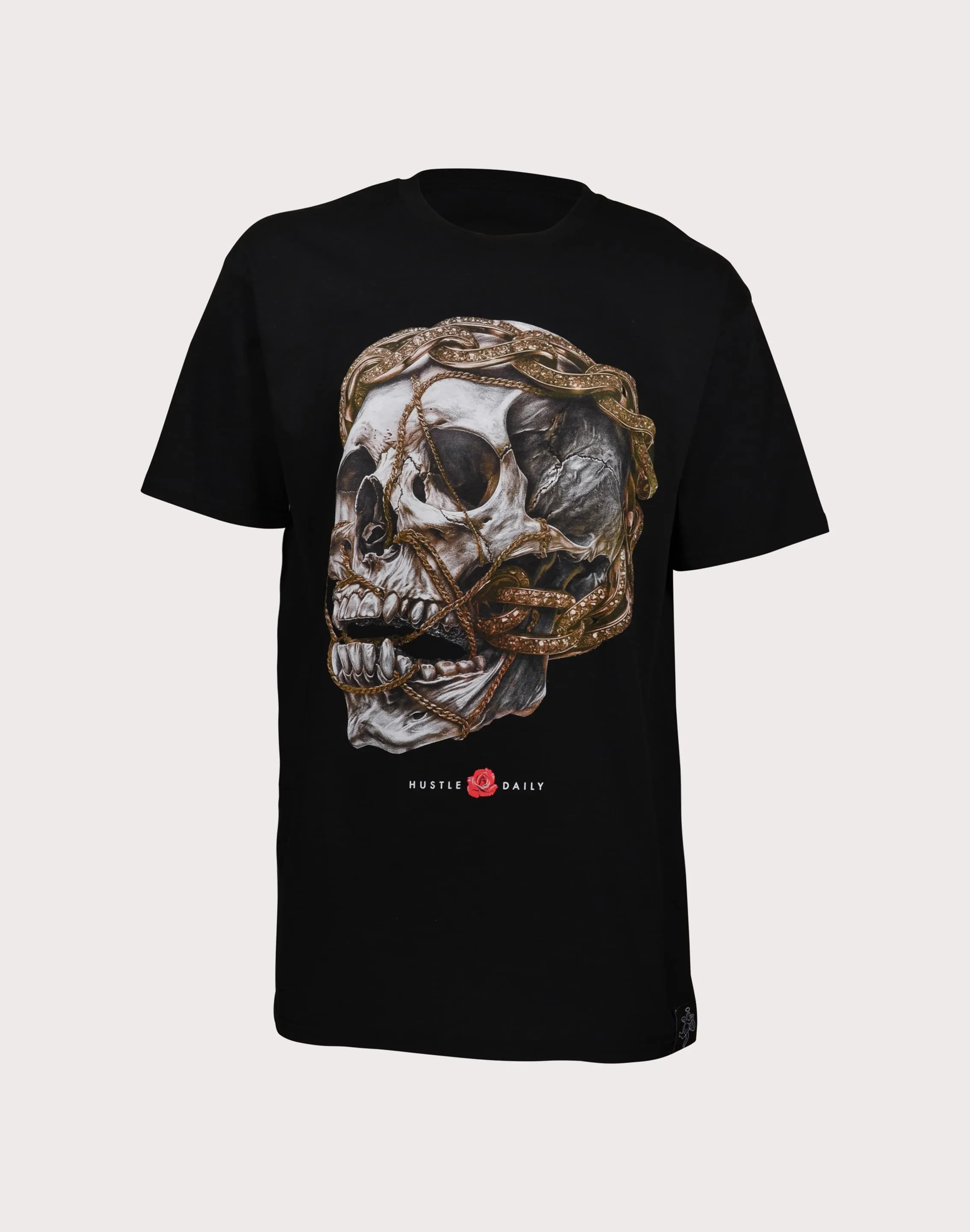 WaterRepellentFinish Future Edge HASTAMUERTE LLC Hasta Muerte Diamond Chain Skull Black Foam Tee