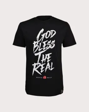 MultiPurposePockets Neo Mode HASTAMUERTE LLC Hasta Muerte God Bless The Real Men's Black Tee