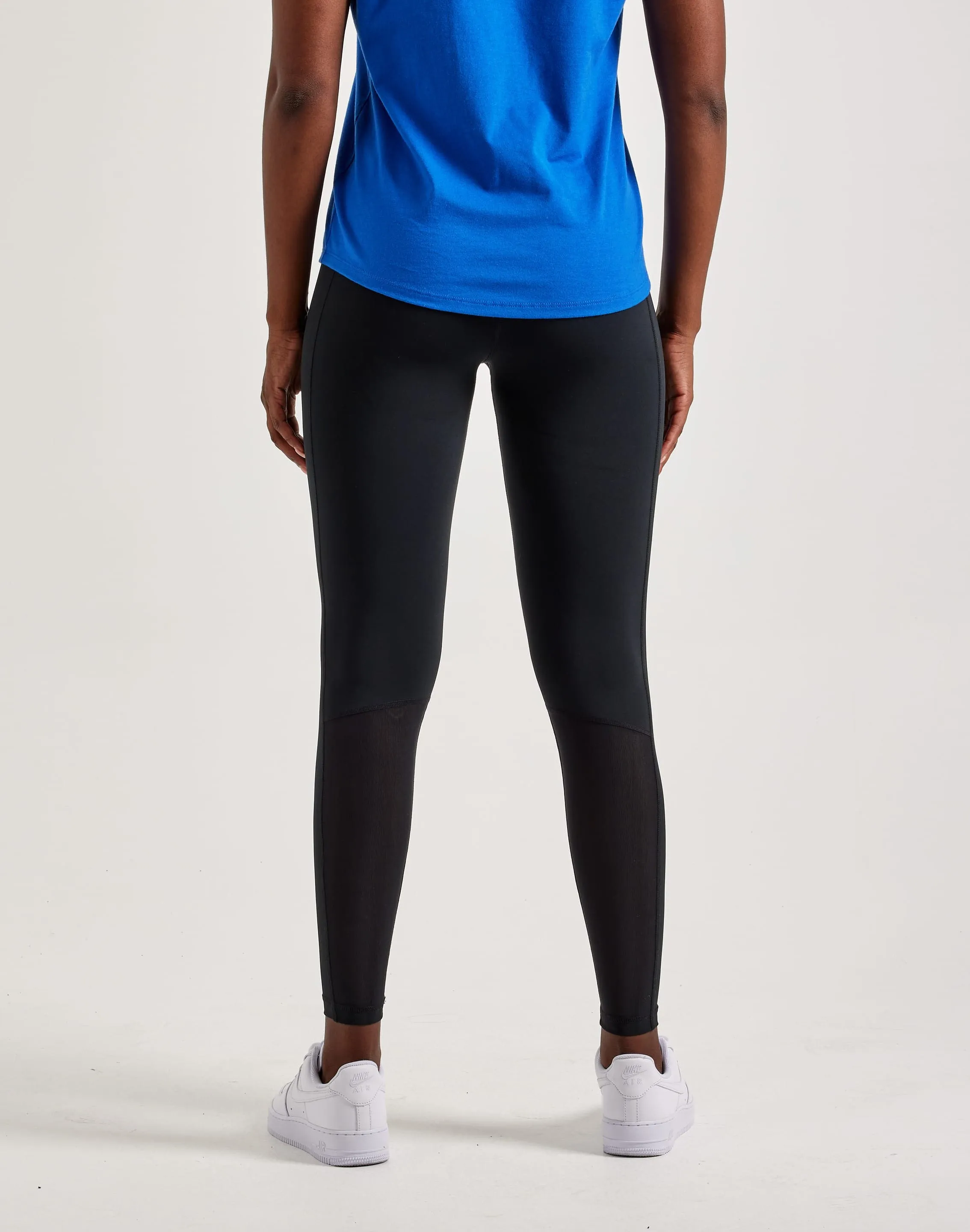 Nike Pro Mid-Rise Mesh-Paneled Leggings Universal Clasp Mechanism Run Glow