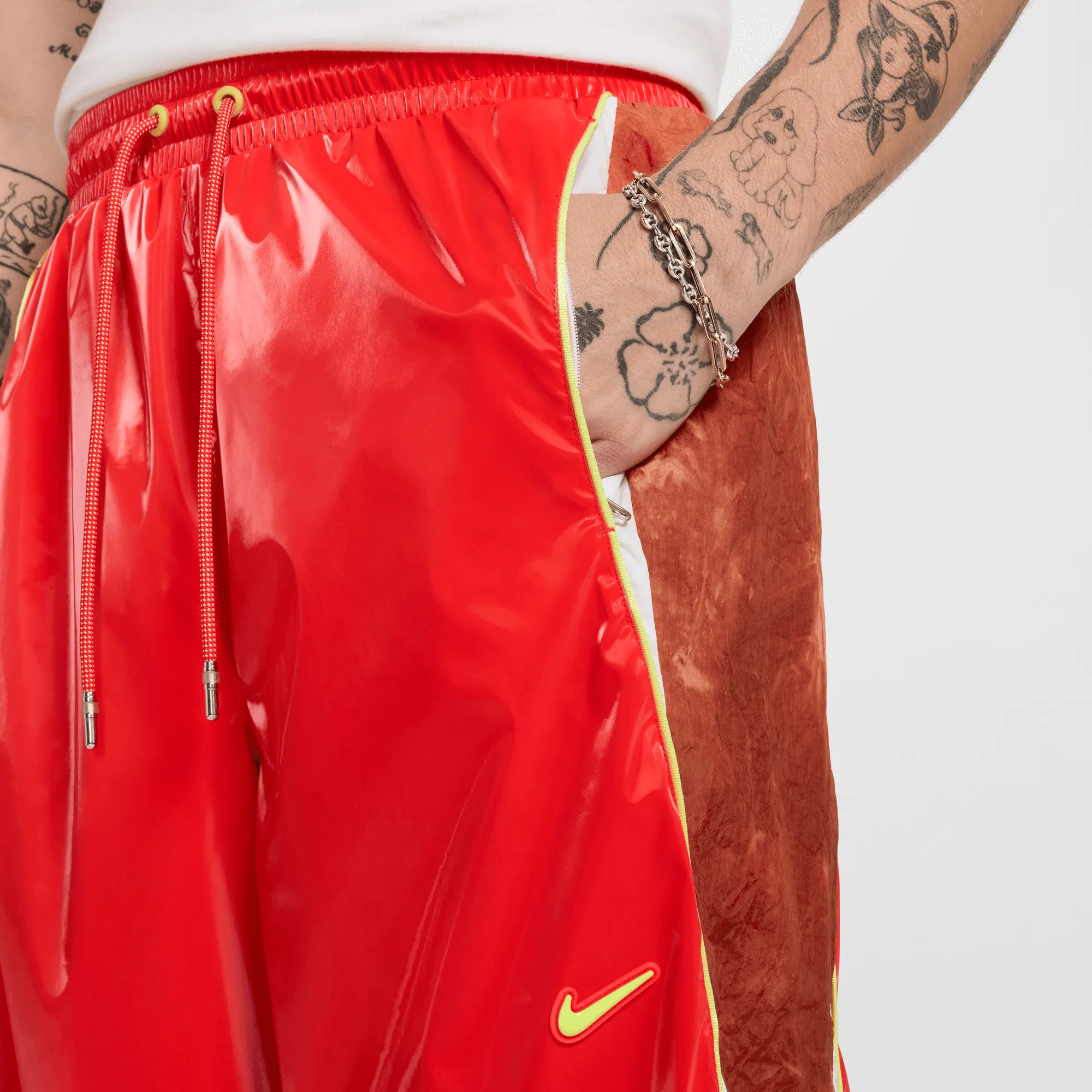 QuickReleaseFastener Carnival Look PROJECT F.R.O.G TRACK PANT - LIGHT CRIMSON / DARK RUSSET