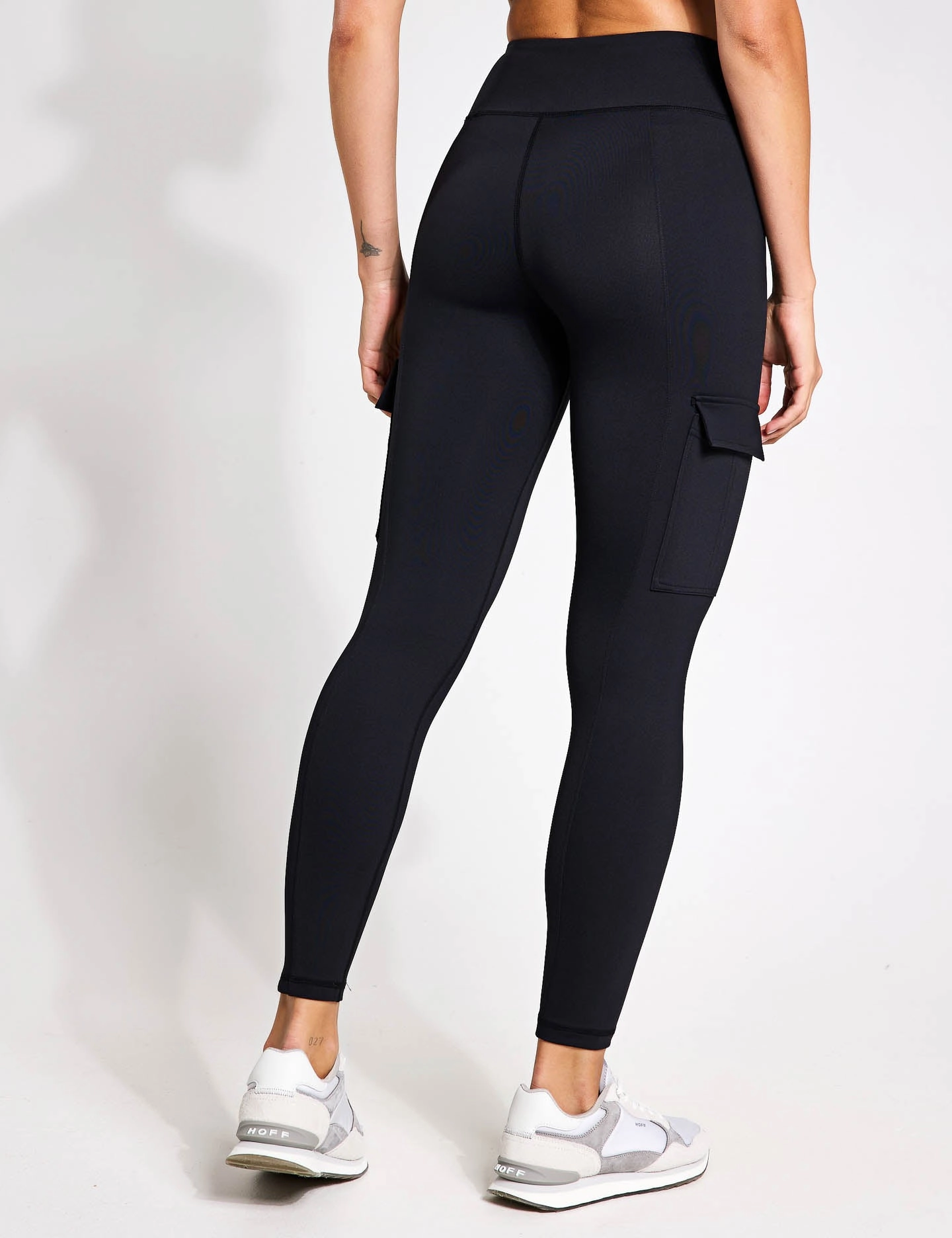 Outdoor Lover Travel Outfit Morning Stretch Wrinkle Resistant Cargo Legging - Black