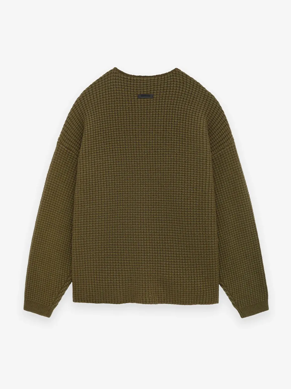 HEAVY WAFFLE CREWNECK SWEATER - MILITARY Glow Up