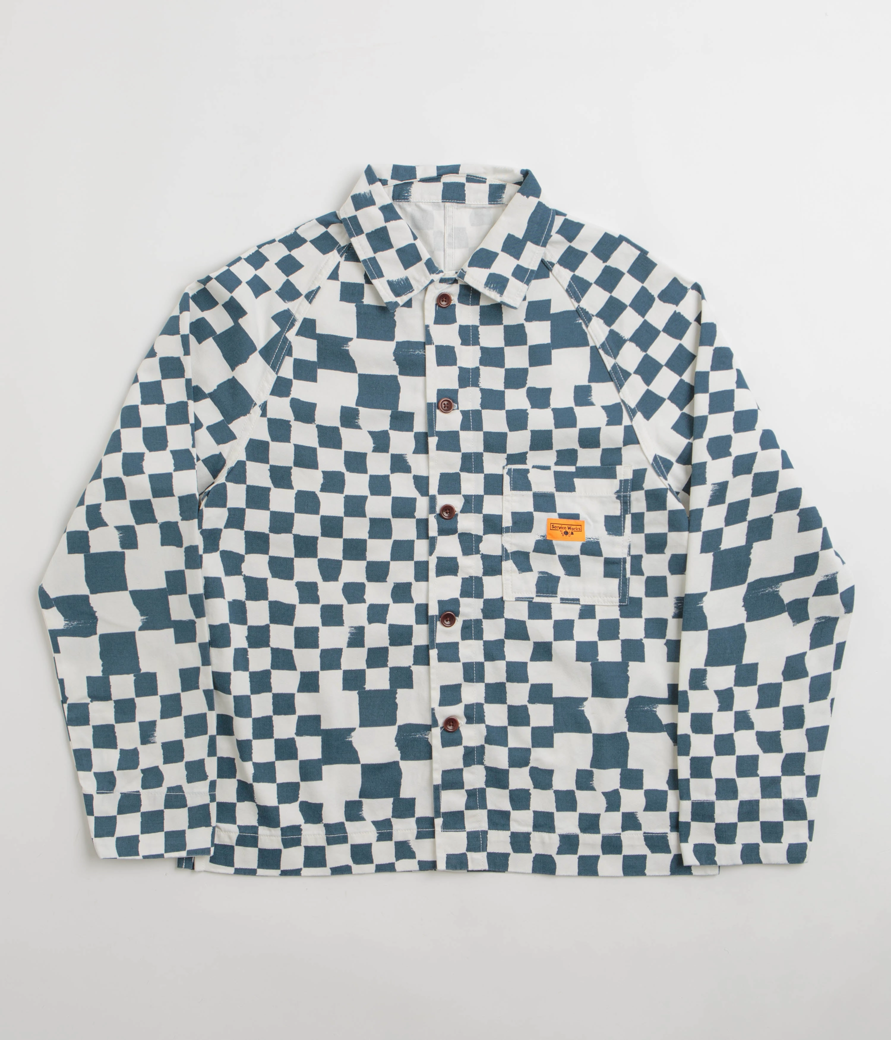 Acknowledge Odor Control Treatment Service Works Drill Printed FOH Jacket - Teal Checker