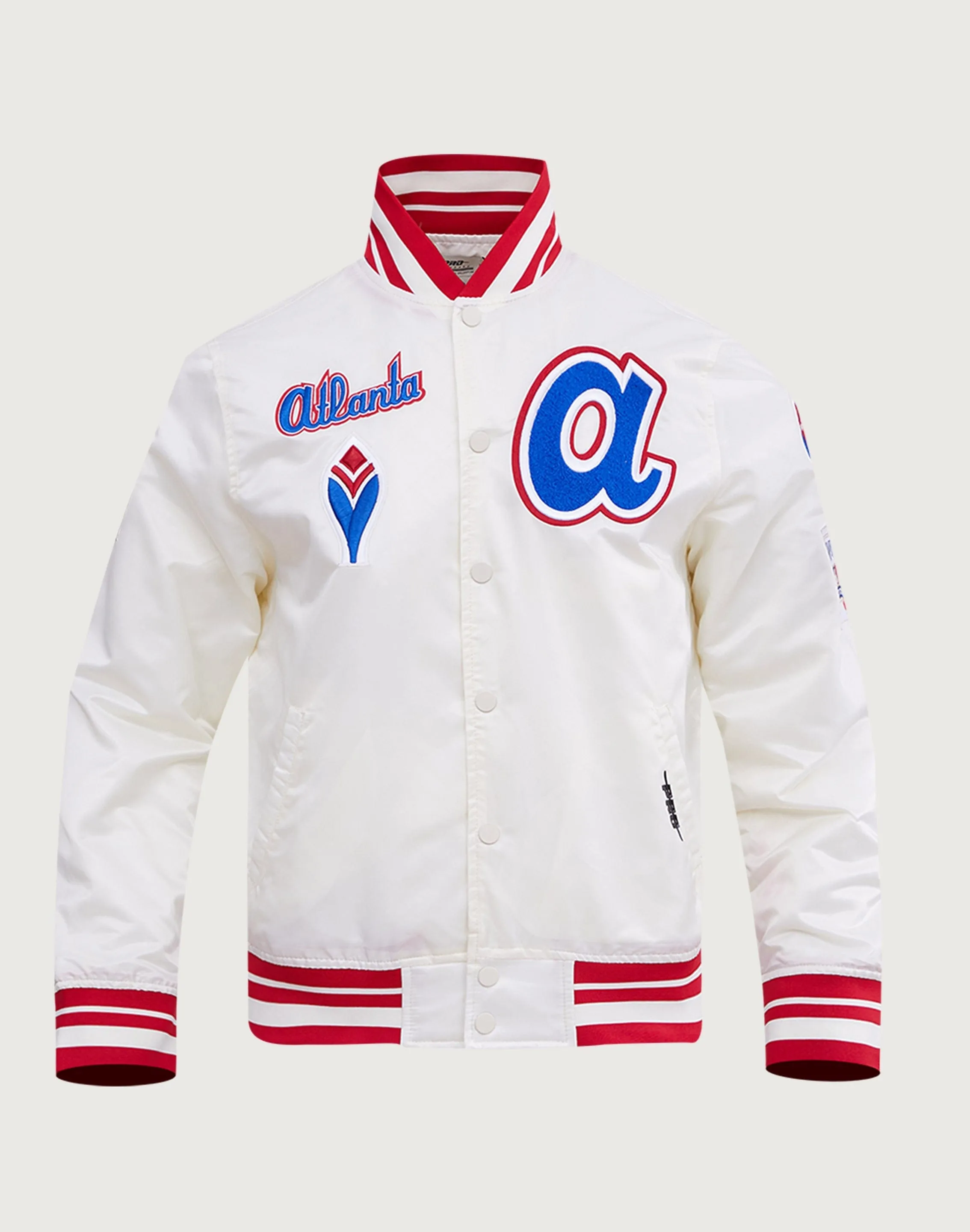 Pro Standard MLB Atlanta Braves Retro Classic Rib Satin Jacket Glitter Glow