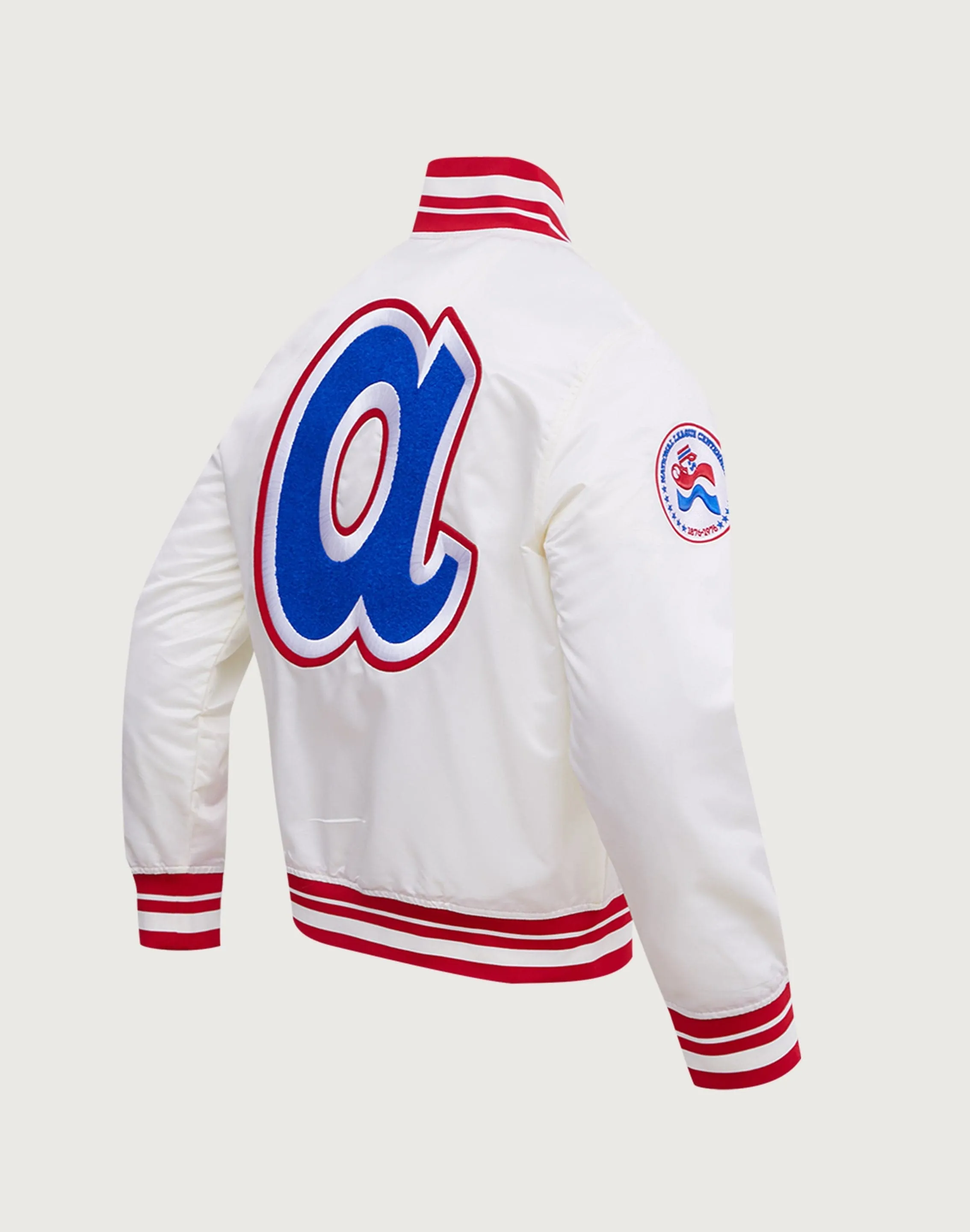 QuickReleaseFastener AdjustableWaistband Pro Standard MLB Atlanta Braves Retro Classic Rib Satin Jacket