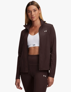 Casual Fit Silhouette Multi Pocket Design Motion Jacket - Brown Obsidian/White