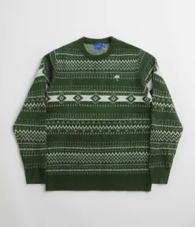 Mesh Lining Helas Chalet Crewneck Sweatshirt - Green