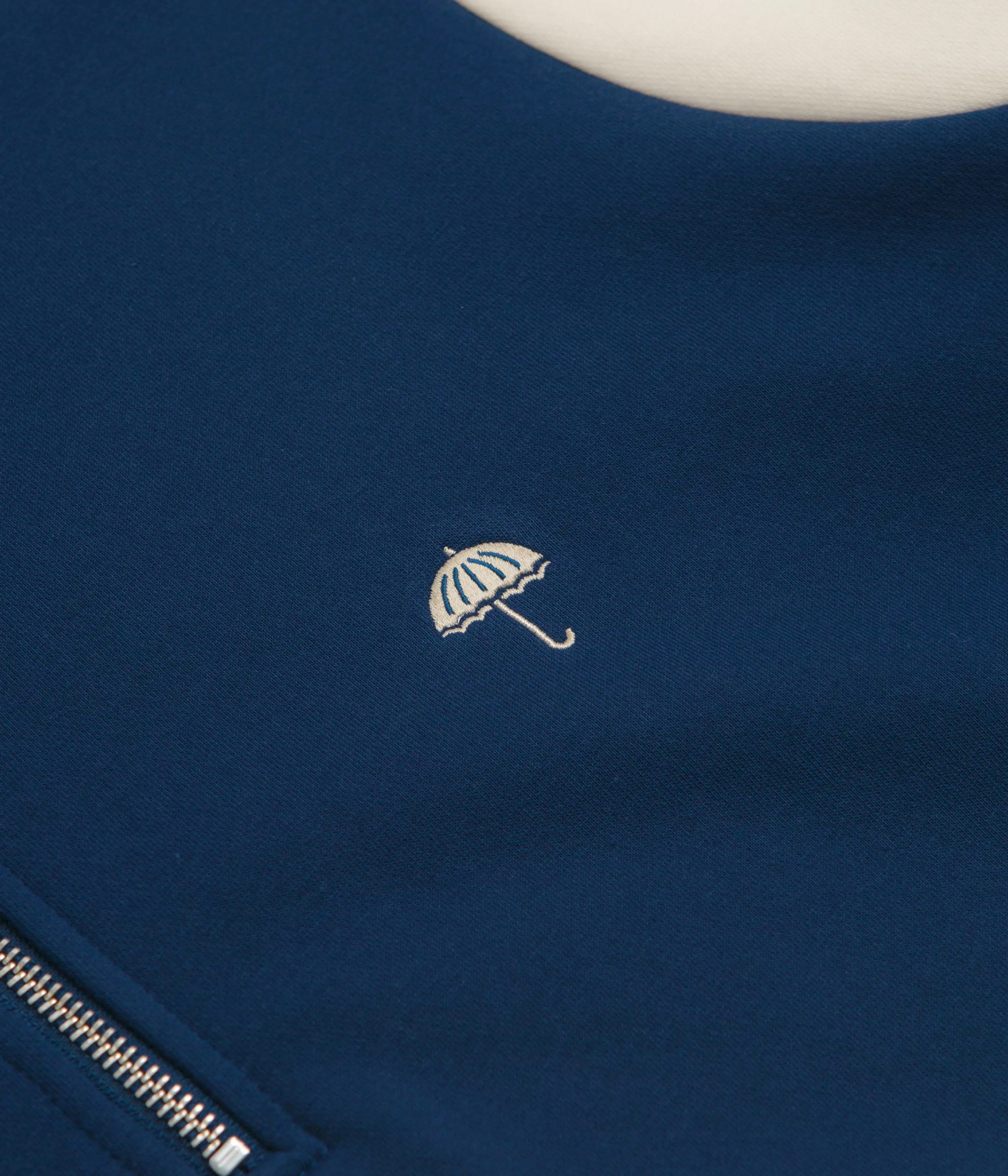 Helas Forma Quarter Zip Sweatshirt - Navy / Beige Tassel accents