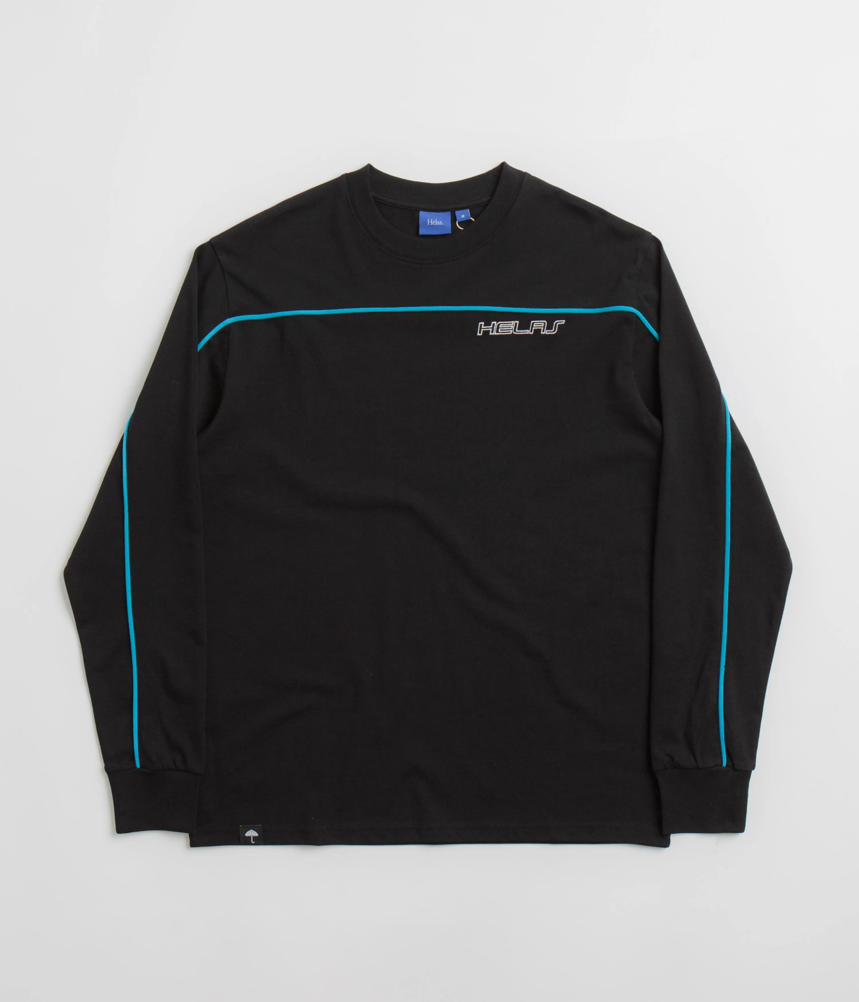 Helas Line Long Sleeve T-Shirt - Black button-down