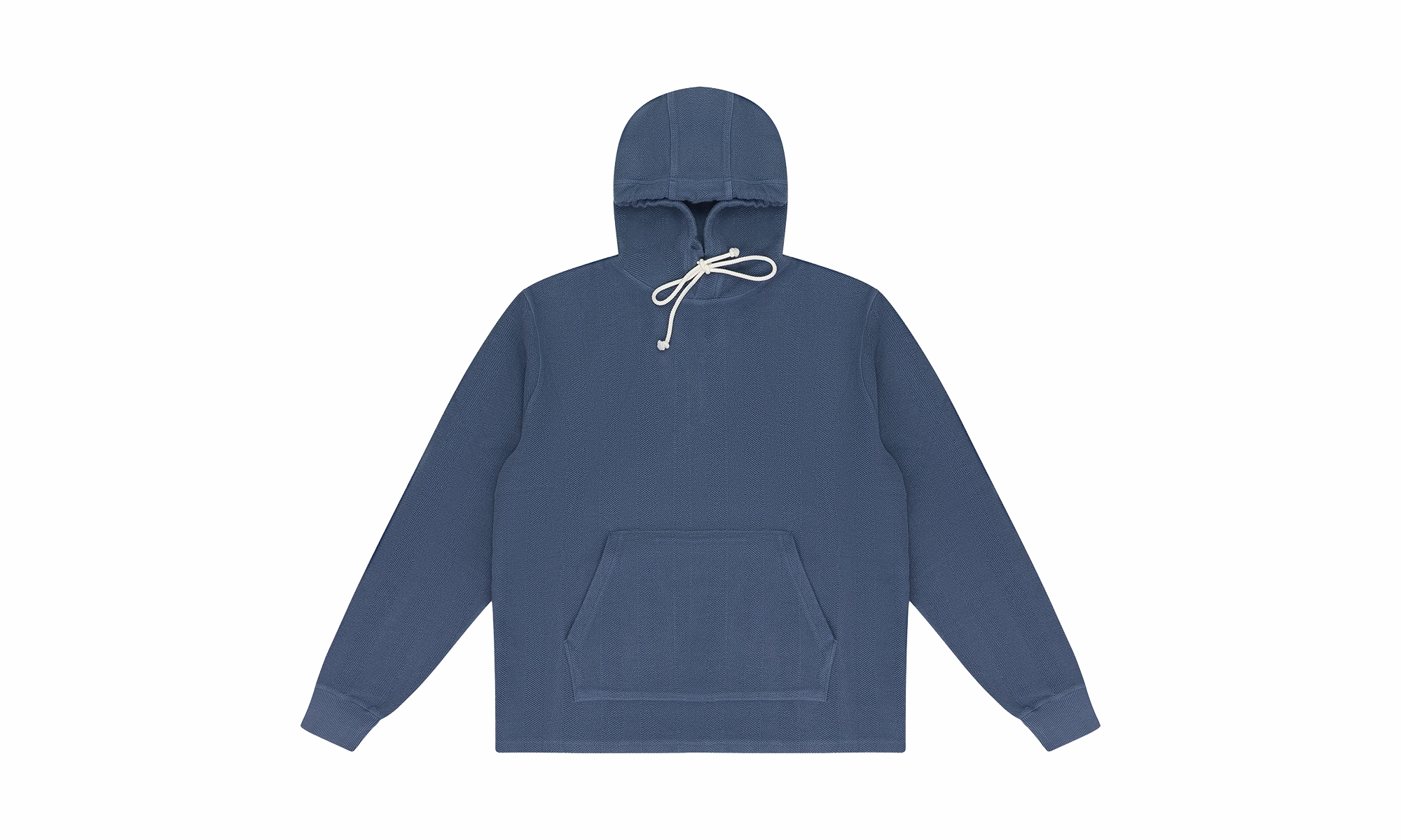 HERRINGBONE TERRY HOODIE "Indigo"