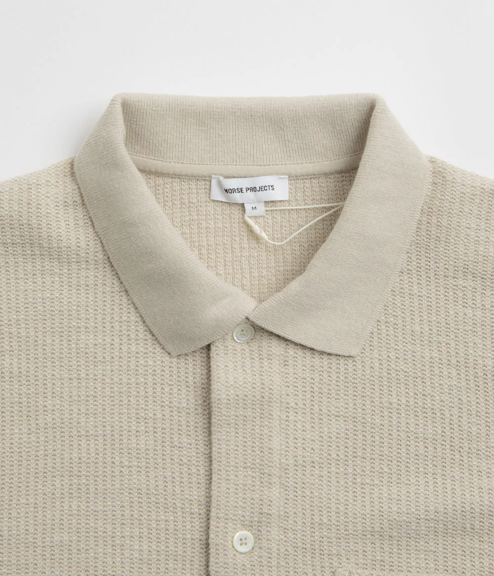 Norse Projects Gustav Crochet Shirt - Oatmeal Tagless label