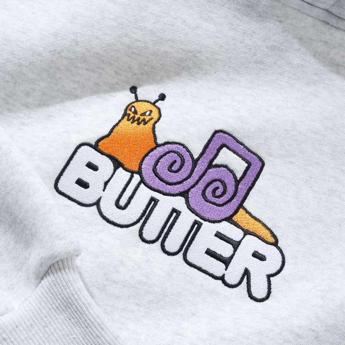 Butter Goods - Snail Hoodie Ash Plush Feel Tonal Stitching
