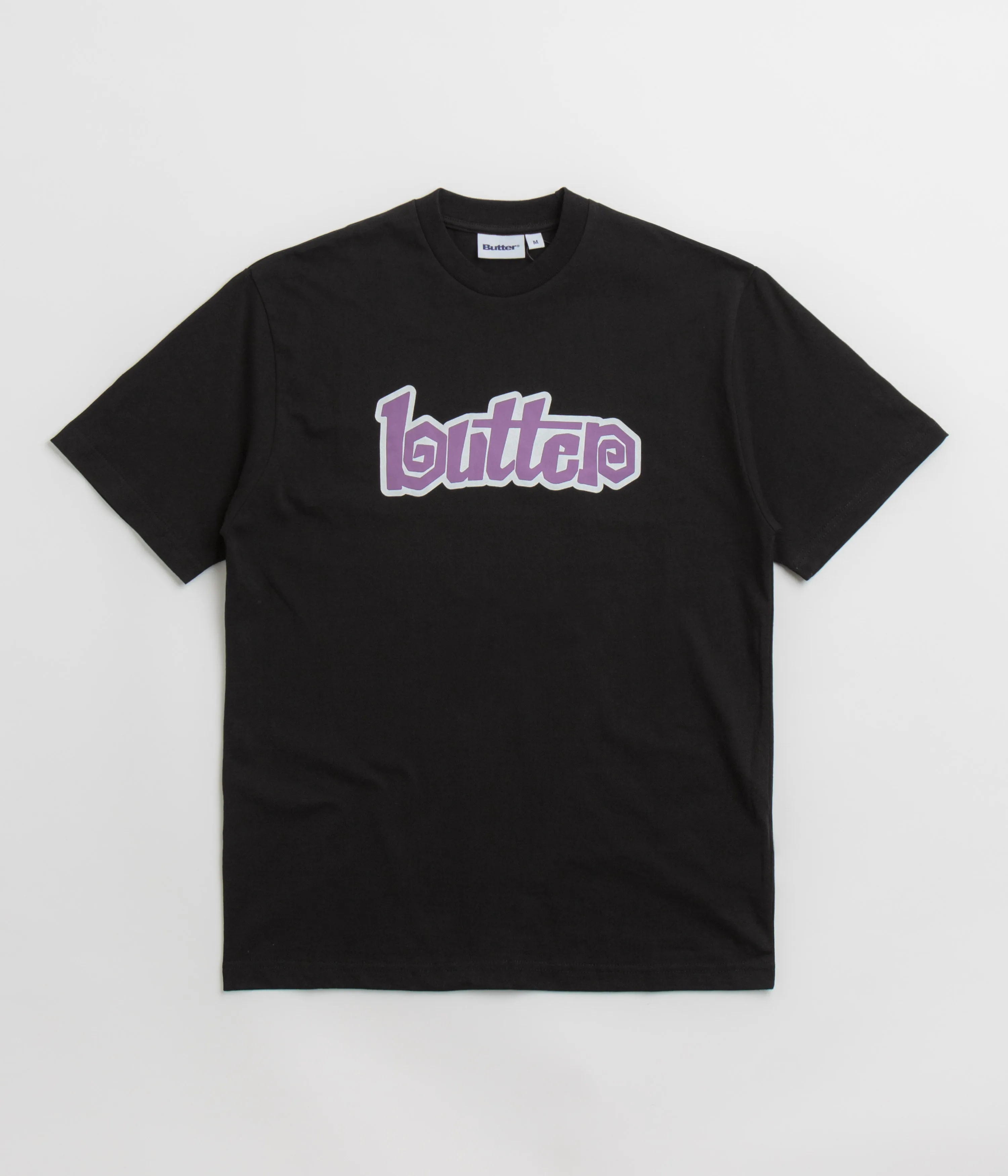 Butter Goods Swirl T-Shirt - Black / Purple European size waterproof