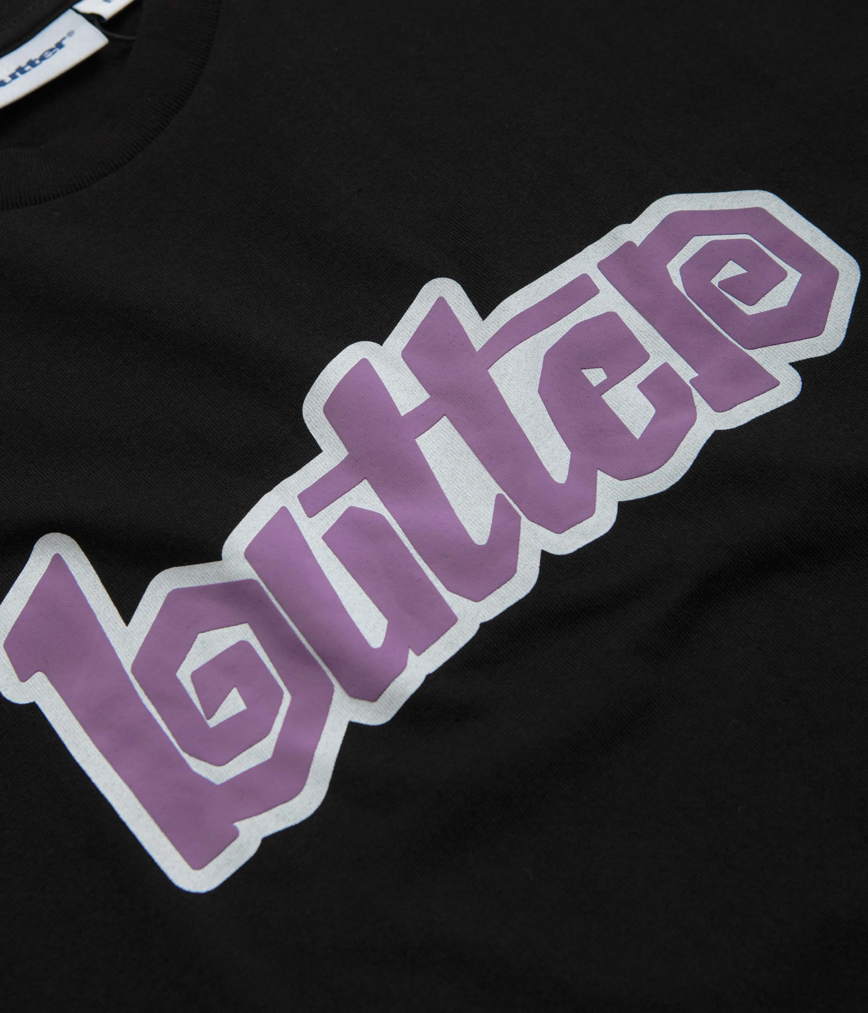 cutoff shorts silhouette Butter Goods Swirl T-Shirt - Black / Purple