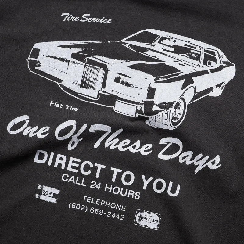 One Of These Days Tire Service L/S Tee - Washed Black linen shirt quick dry