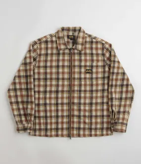 Travel-friendly Stan Ray Zip Shirt - Tan Plaid