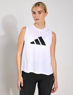 Active Cool Train Essentials Big Performance Logo Training Tank Top - White/Black