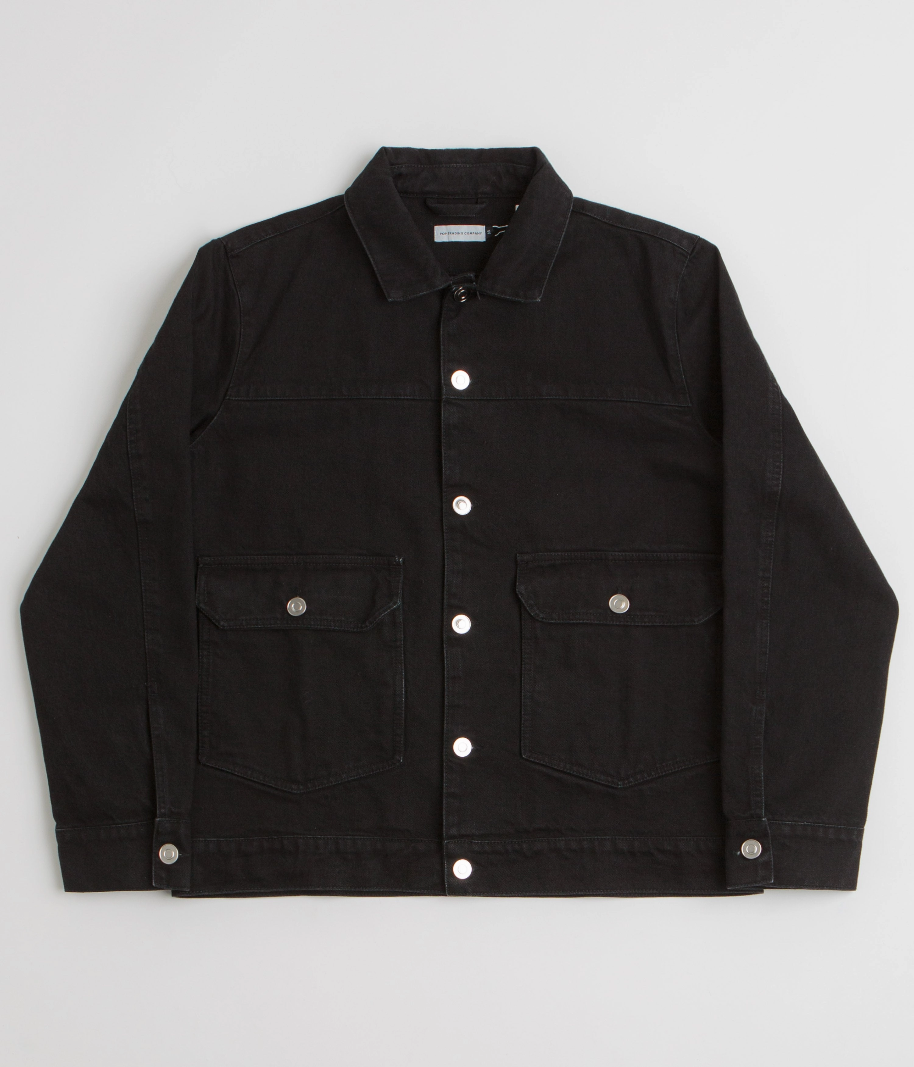 Outdoor Gear Pop Trading Company Full Button Denim Jacket - Rinsed Black