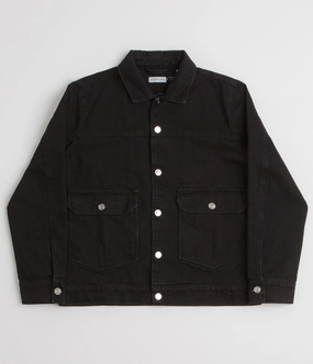 Outdoor Gear Pop Trading Company Full Button Denim Jacket - Rinsed Black