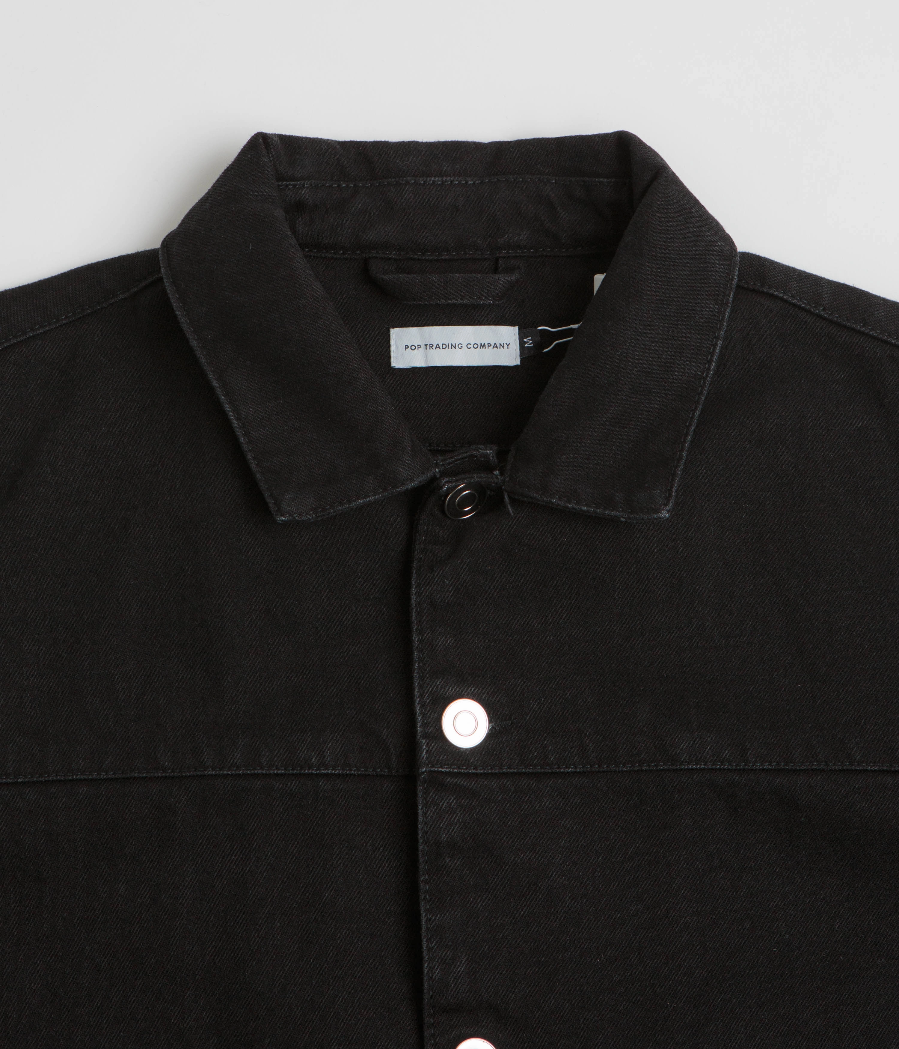 Insulated Wear Pop Trading Company Full Button Denim Jacket - Rinsed Black