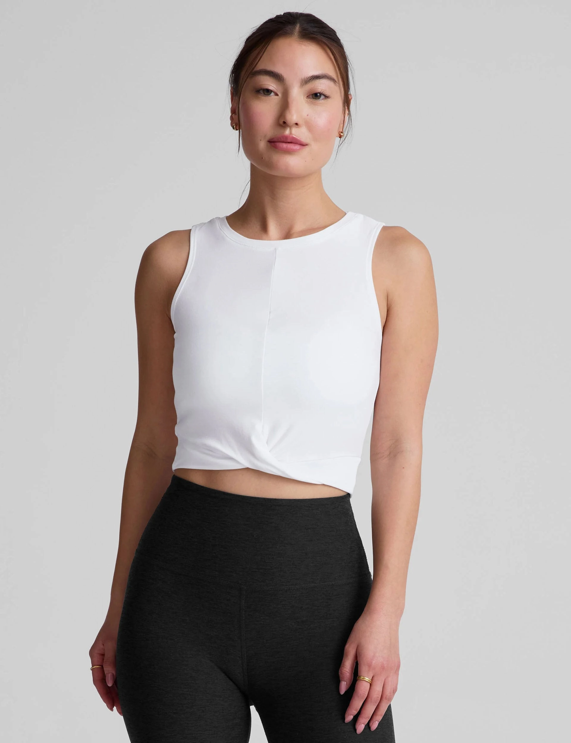 Featherweight Center Stage Cropped Tank - Cloud White Safe construction site
