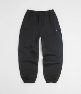 Nike Solo Swoosh Cuffed Sweatpants - Black / Black / White Fade Resistant SustainableManufacturing