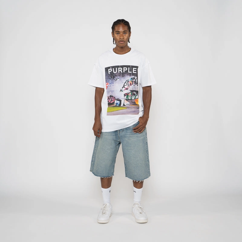 Purple Brand Textured Inside Out Tee - White spring outfit