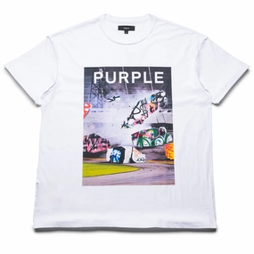 anniversary Purple Brand Textured Inside Out Tee - White