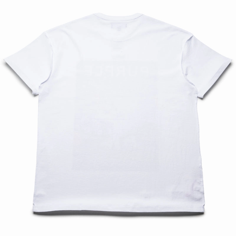 rhinestone Purple Brand Textured Inside Out Tee - White