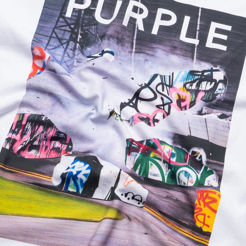yacht venue Purple Brand Textured Inside Out Tee - White