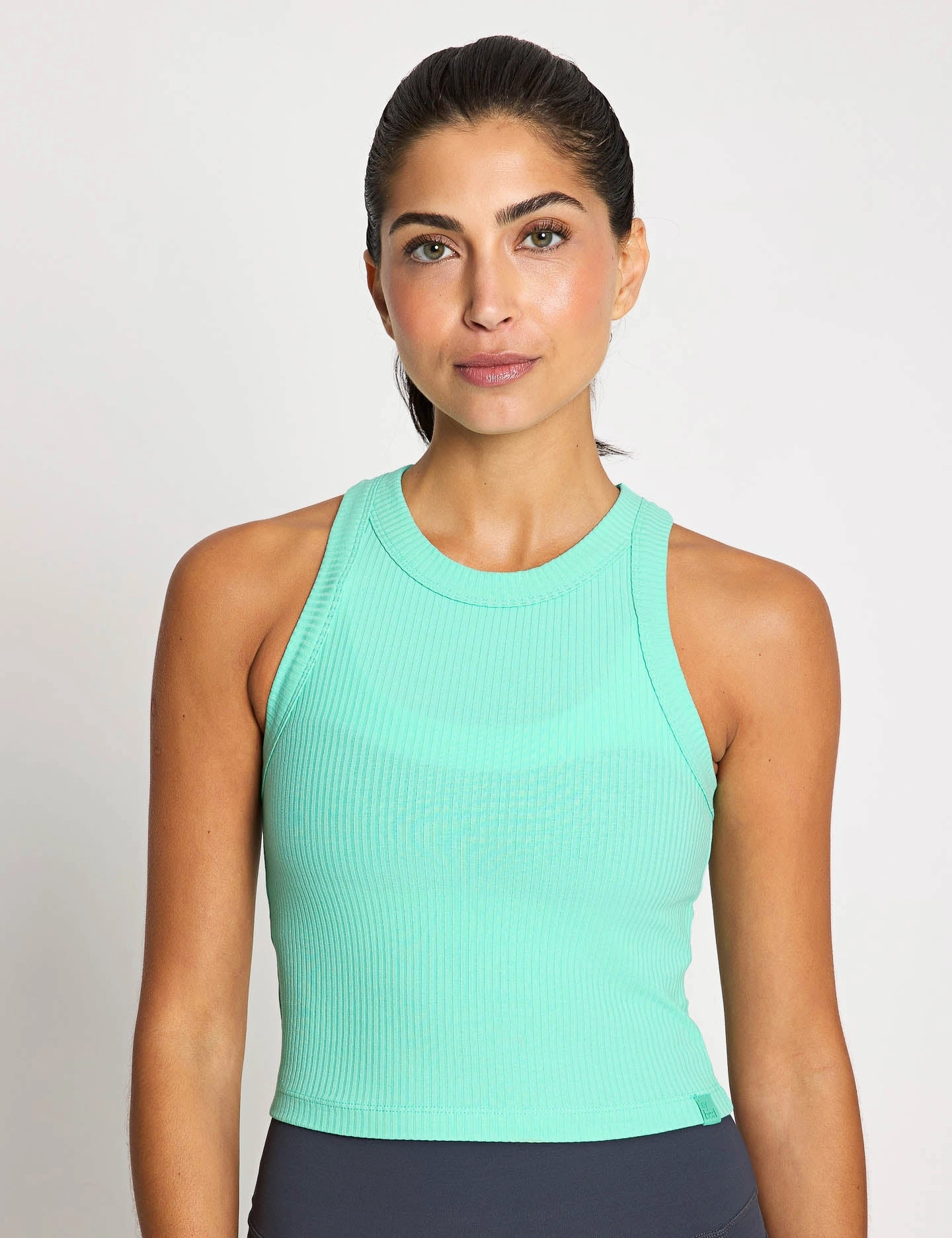 UV protection layer Cross Back Harmony Ribbed Tank - Teal