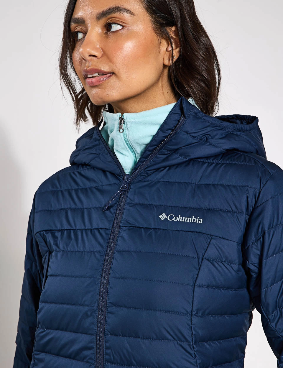 Silver Falls II Hooded Insulated Jacket - Collegiate Navy Stand Up Collar Light Weight
