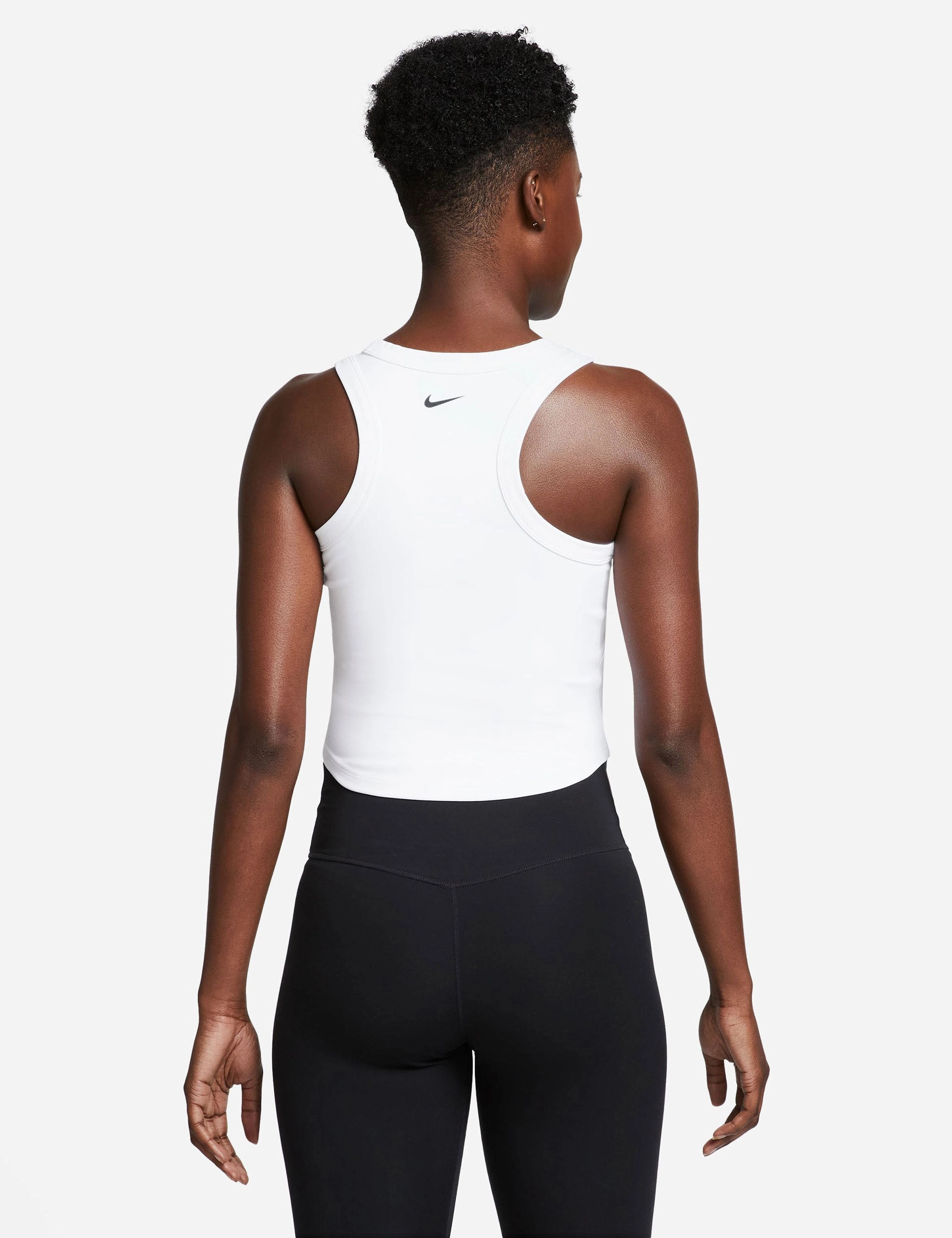 One Fitted Dri-FIT Cropped Tank Top - White/Black unloading