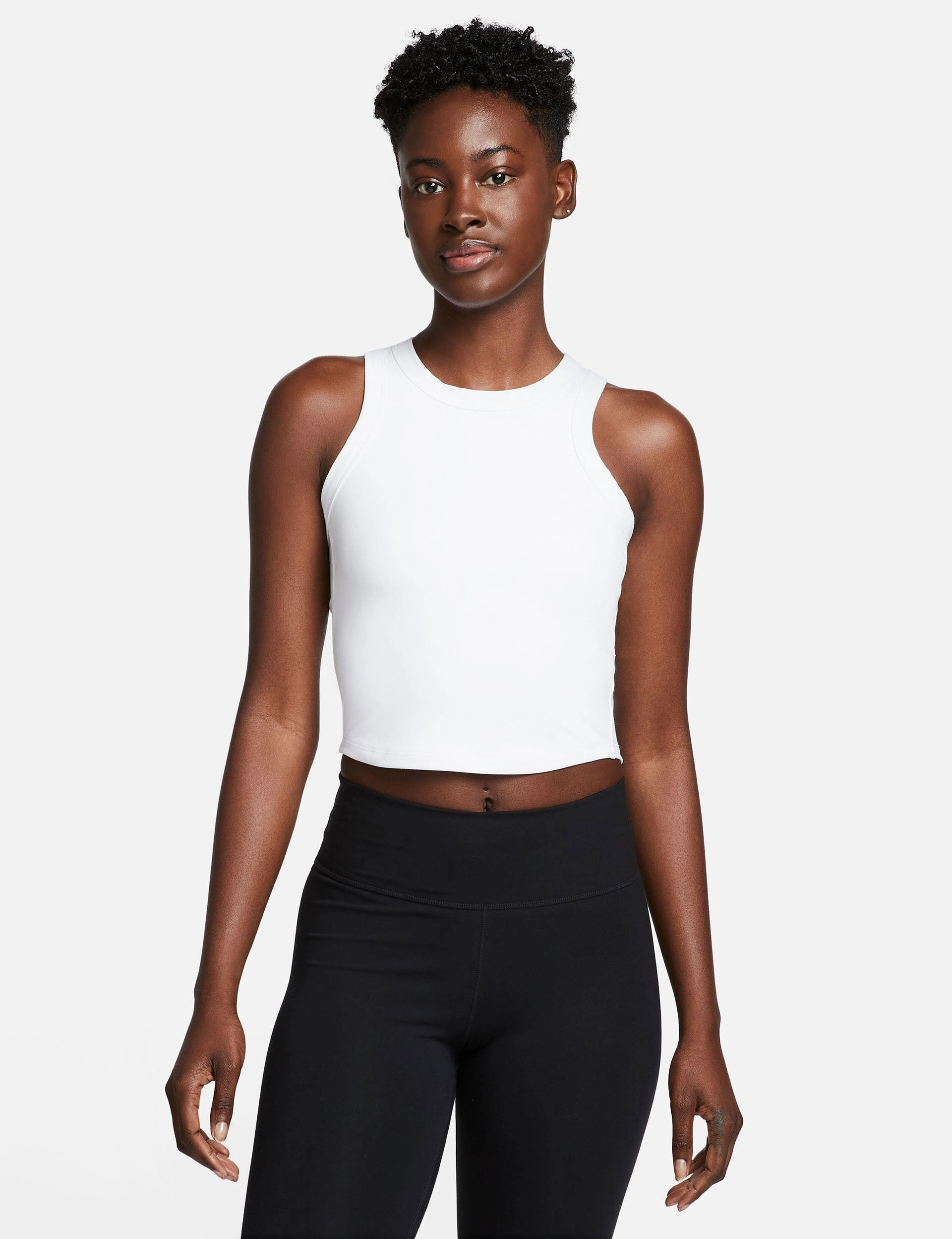 Forestry - friendly Shock Absorbing One Fitted Dri-FIT Cropped Tank Top - White/Black