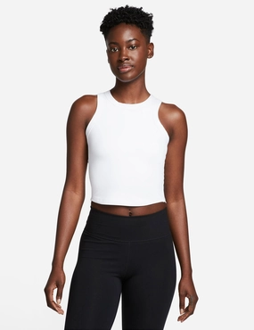 One Fitted Dri-FIT Cropped Tank Top - White/Black Daily Comfort