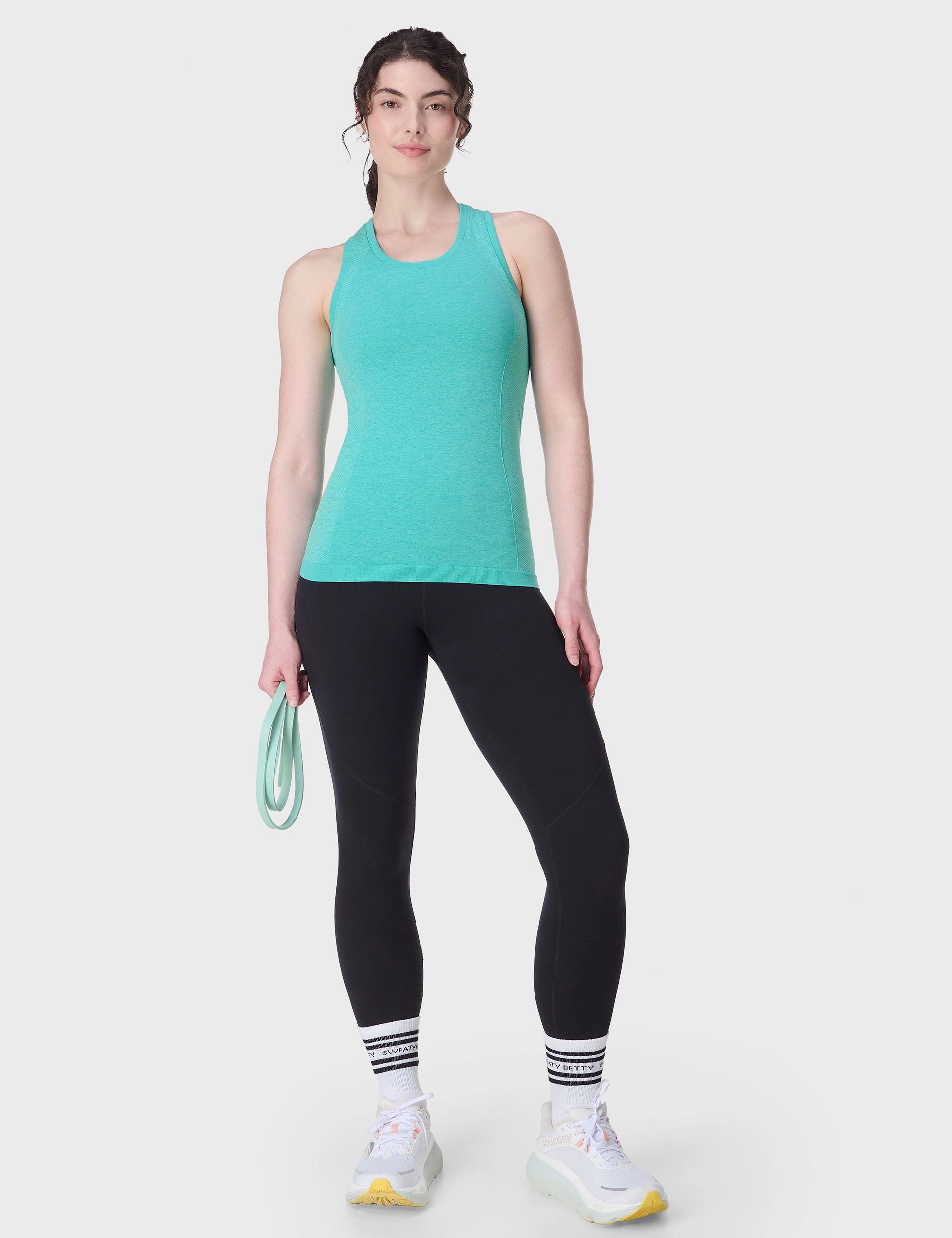 Body Mapping Design Athlete Seamless Gym Vest - Seaspray Ripple Blue Marl