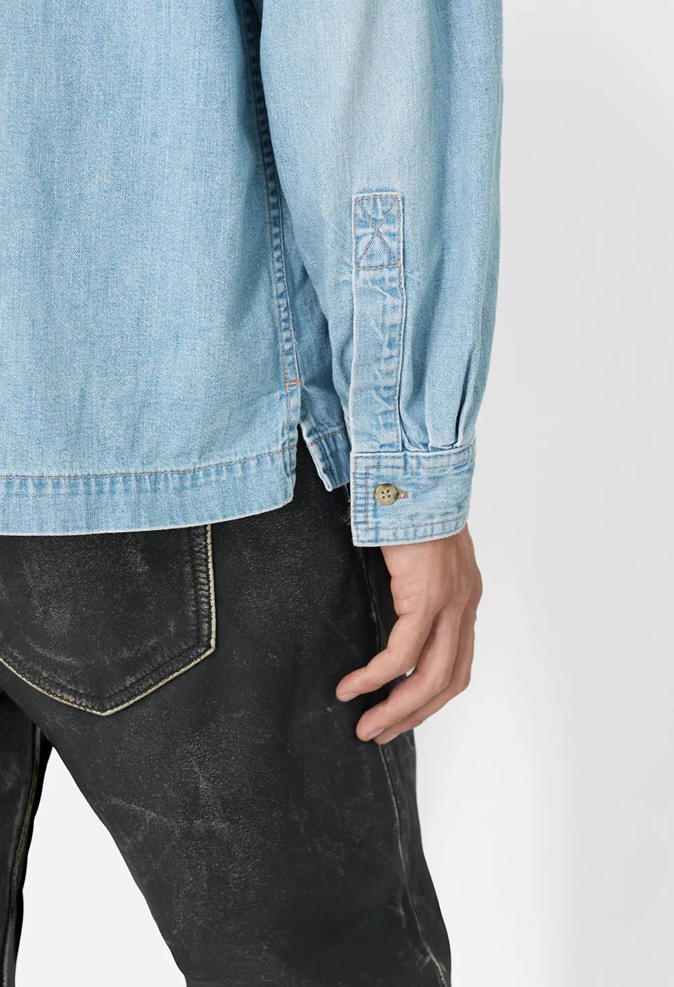 PRINCETON WORK SHIRT - WASHED INDIGO WrinkleResistantFabric