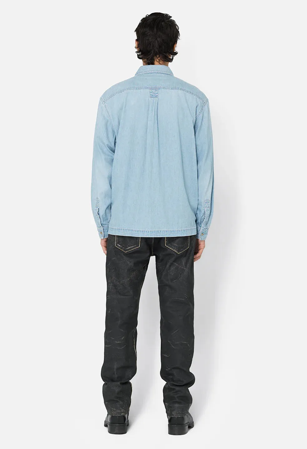 PRINCETON WORK SHIRT - WASHED INDIGO Web Glow Light Flow