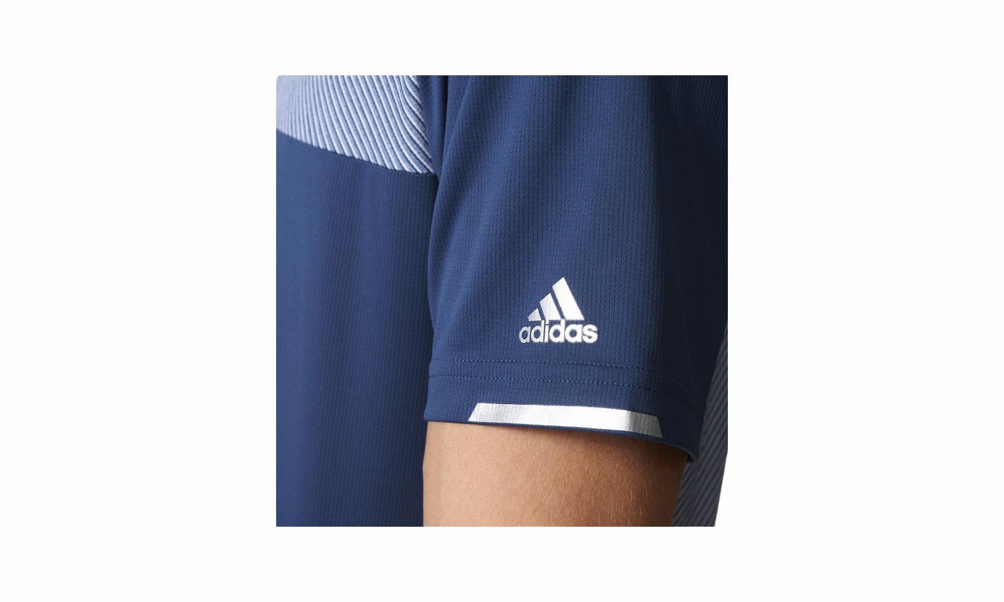Climachill Heatherblock Golf Polo Shirt "Blue" Smooth Line