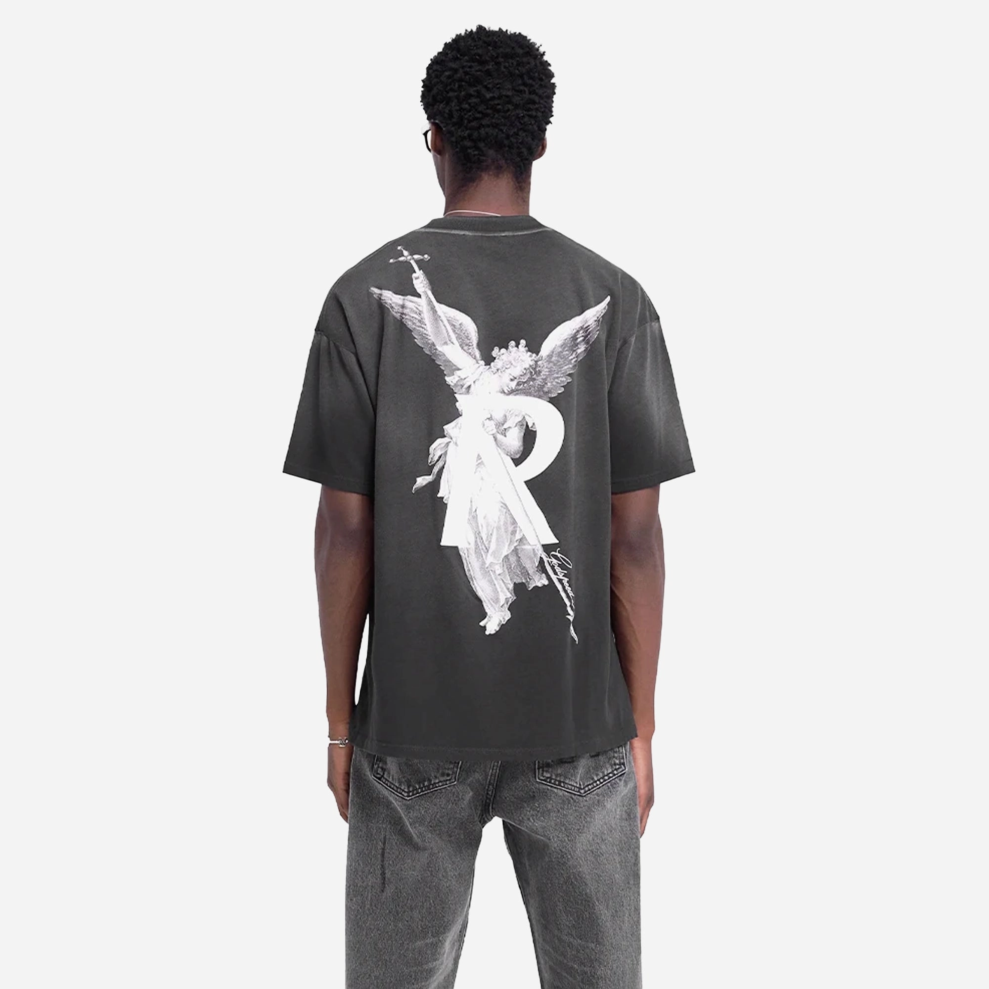 Adjustable Fastenings REPRESENT | ARCHANGEL T-SHIRT { STAINED BLACK