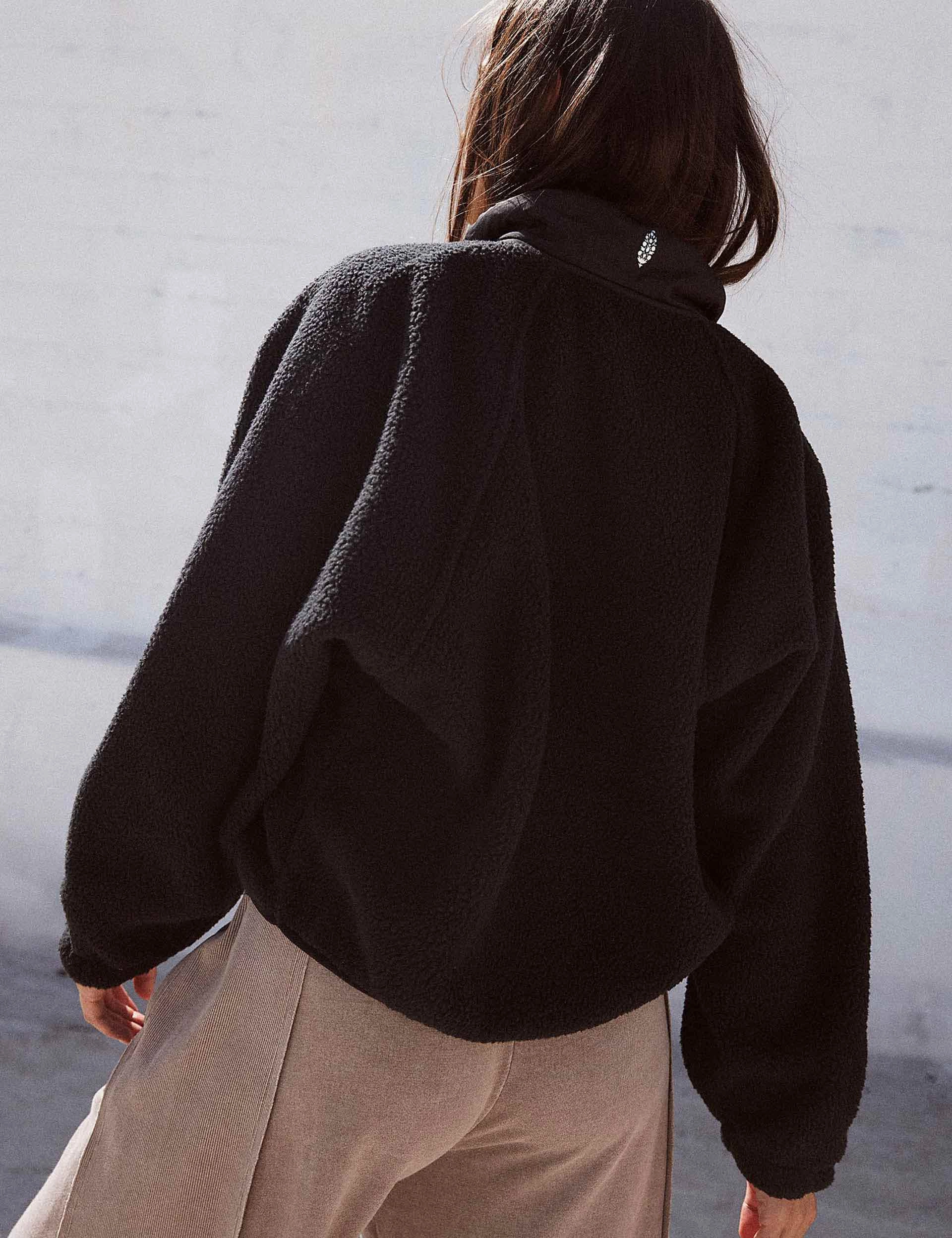 Hit The Slopes Fleece Jacket - Black Moisture Management Fabric