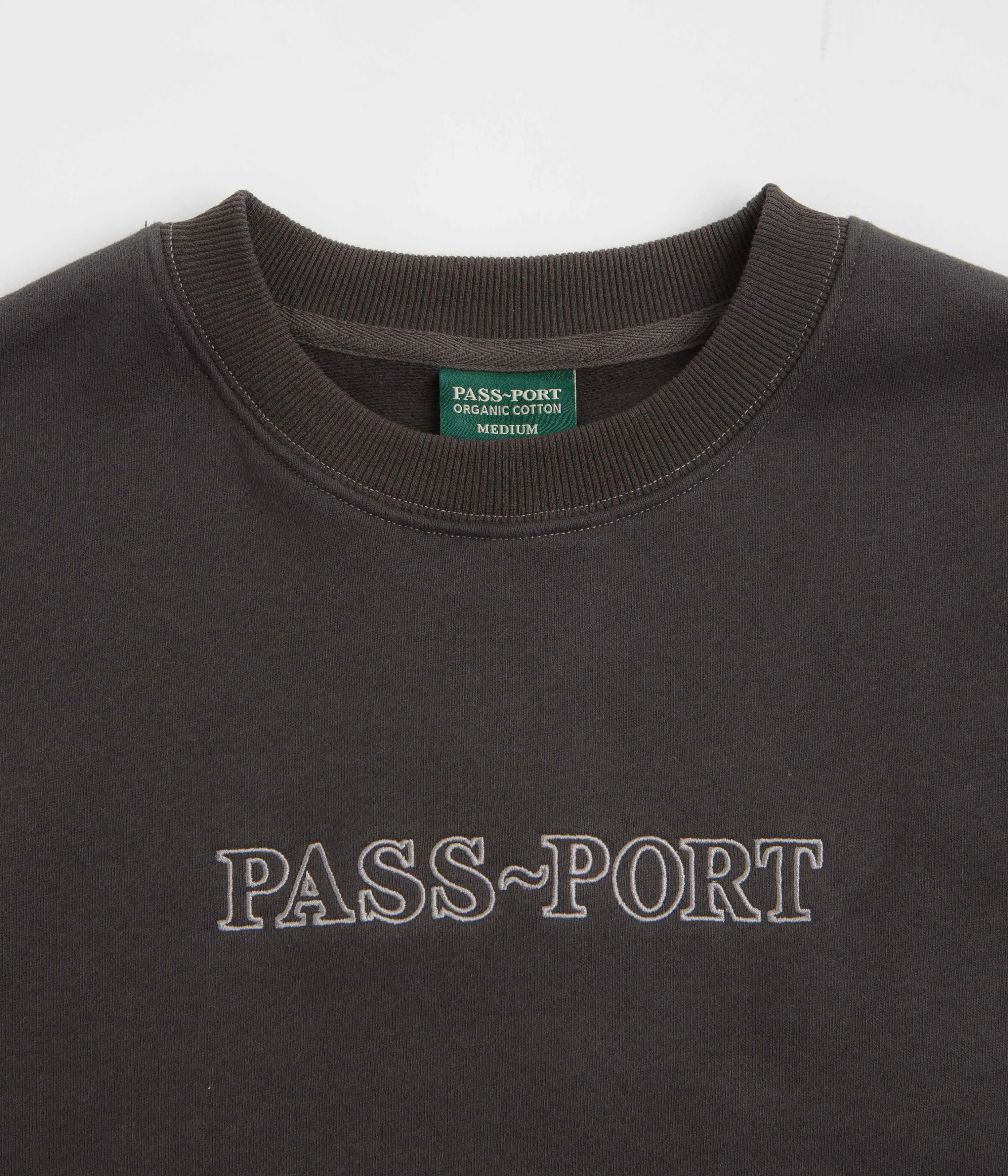 Pass Port Official Organic Fleece Sweatshirt - Vintage Black Modern Aesthetic hypoallergenic