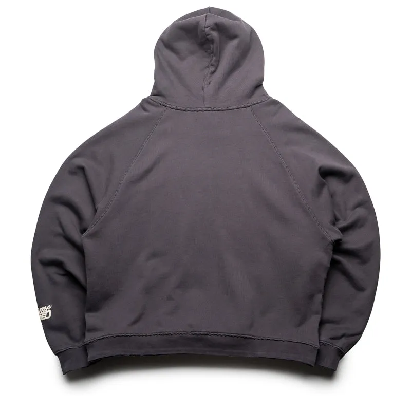 Outdoor Essential Organic Cotton Blend Homme Femme Destroyed Maison Hoodie - Black